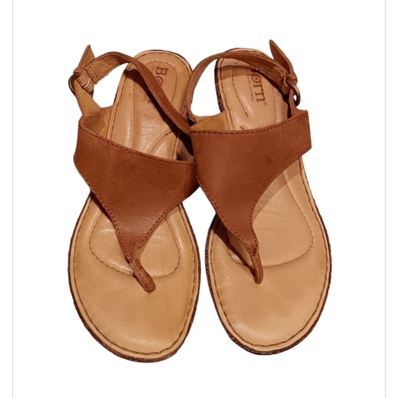 Born Women's Brown Leather Sandals Sz 7 - Picture 1 of 6